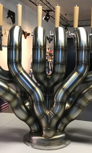 Draft beer tower with 8 taps