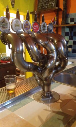 Draft beer tower with 6 taps handmade